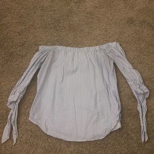 Striped off the shoulder shirt
